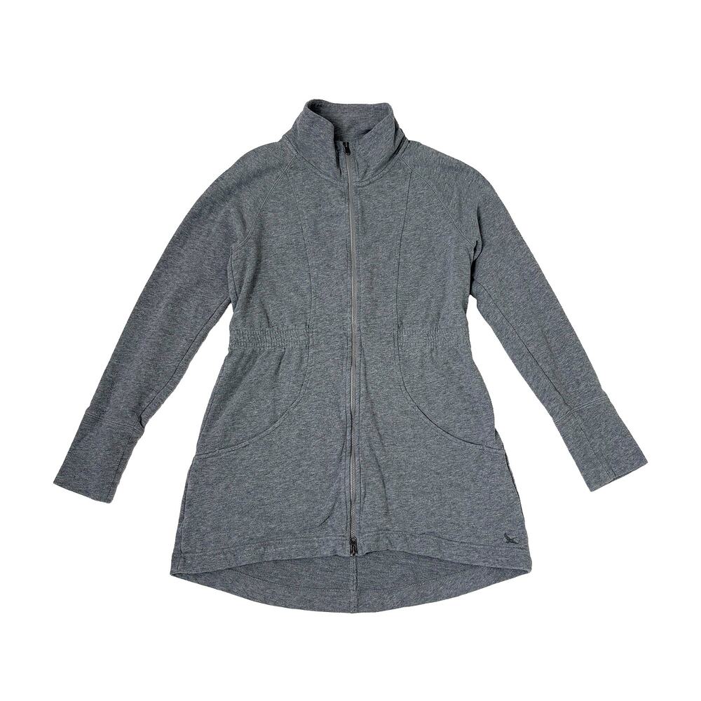 Eddie Bauer Lightweight Jacket Womens S Gray Full Zip Long Cotton Hiking Spring